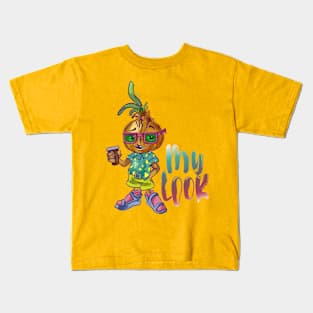 Vegan Look Boy Illustration Kids T-Shirt